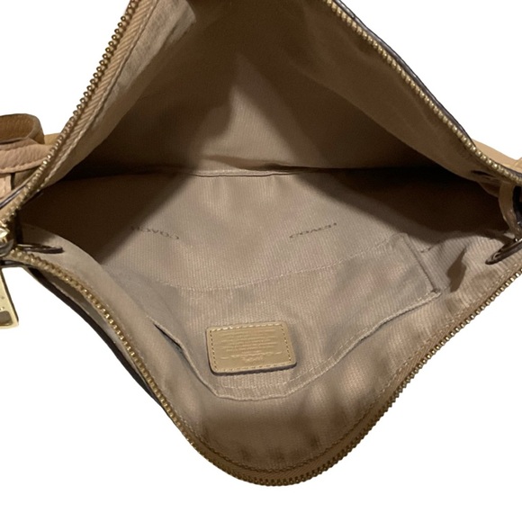Coach Tan Pebble Leather Gold Accents Crossbody - Picture 5 of 15